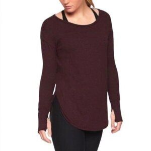 Athleta Lombard Women's XS Purple Heather Scoop Neck Round Hem Sweatshirt